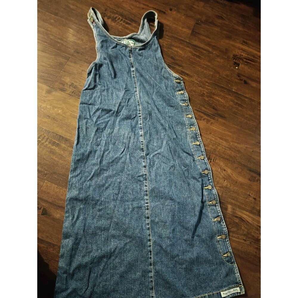 Vintage 90's Y2K Rare "LUA" Every Mile a Thrill Smock Style Denim Dress Size S